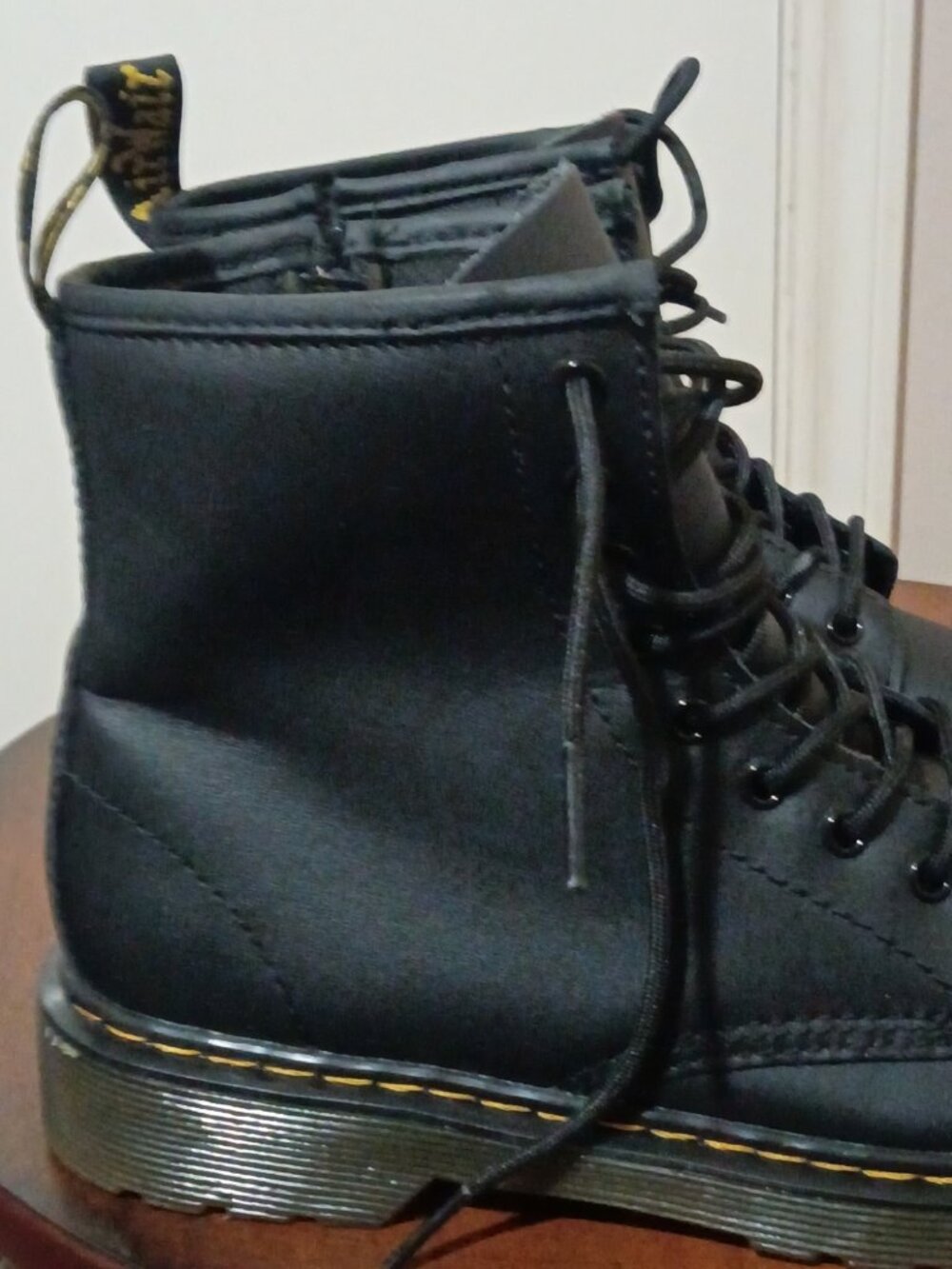 Dr. Martens 1460 J Black Women's Combat Boots Size 5 Leather Side Zip - Picture 5 of 14